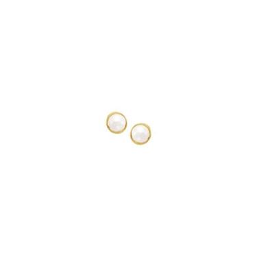 Imagem de Brinco Infantil em Ouro 18K Rococó com Pérola 3MM - AU10223 - BRUNA TE
