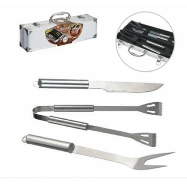 Imagem de Kit Churrasco Maleta Com 3 Peças Portátil Presente para pai - Art Hous