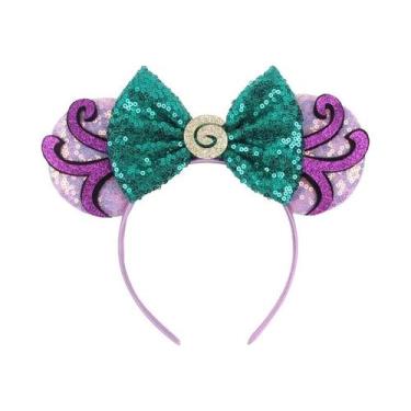 Imagem de Tiara De Orelhas De Rato Para Mulheres Com Lantejoulas E Laço, Acessór