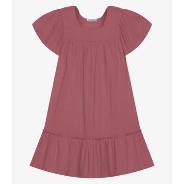 Imagem de Vestido Infantil Viscose Liso Trick Nick Rosa, 10, Rosa