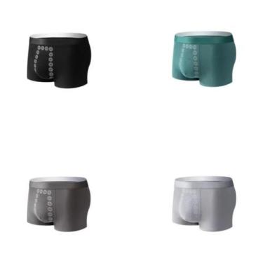 Imagem de Cuecas Boxer Masculinas De Seda Gelada 4 Peças Respiráveis Frescas Fin