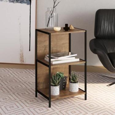 Imagem de Estante Baixa 45cm Industrial Steel Quadra Marrom/Vermont/Preto - Arte