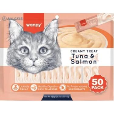 Imagem de Petisco Wanpy Gato Creamy Atum Salmão 50 Und 700g