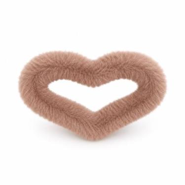 Imagem de Presilha de Cabelo Coração de Pelúcia COR:MARROM - Amaite Make, MARROM