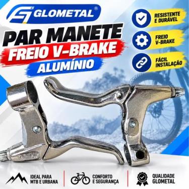 Imagem de Par Manete Maçaneta Bike Freio V- Brake Alumínio - Glometal, Natural