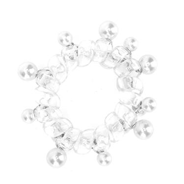 Imagem de Suporte de rabo de cavalo em espiral, prevenção de emaranhamento de bobina portátil para decoração de festas de festival para reuniões de família (branco)