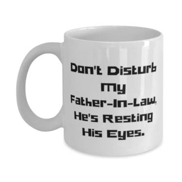 Imagem de Presente de piada para pai, Don't Disturb My Father-In-Law, He's Resting His Eyes, Cheap Birthday 325 g 425 g Caneca Presentes para pai