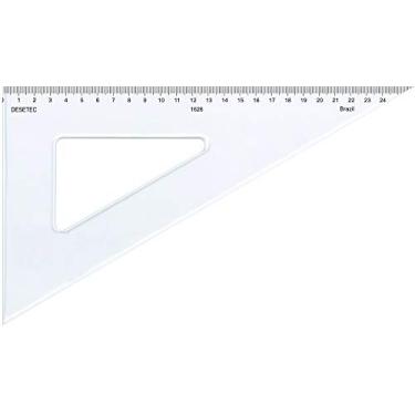 Imagem de Esquadro Escaleno 60° de 26 cm com Escala, Trident, 1626, Acrílico Cristal, Incolor