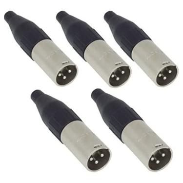 Imagem de Kit 5 Plug Conector Xlr Canon Macho Linha Santo Angelo Sa2x