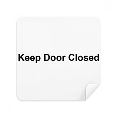 Imagem de Keep Door Closed Black Symbol Glasses Pano Limpador de Tela Tecido de Camurça Pacote com 2