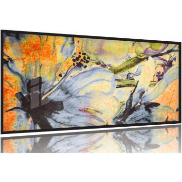 Imagem de Quadro Decorativo Flor Abstrato 130x60 Moldura Preta 2x2