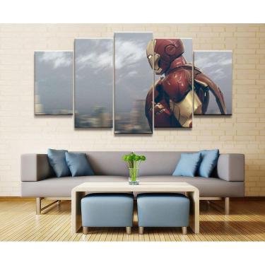 Imagem de Quadro Decorativo Homem de ferro A 5 peças 130x65 cm em tec