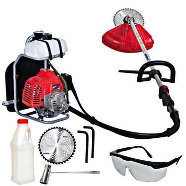 Imagem de Roçadeira Profissional Costal Nakashi C330MBO 33CC 2T á Gasolina Com Motor Mitsubishi TB 33 Robusta e Resistente Ideal Para Trabalho Pesado