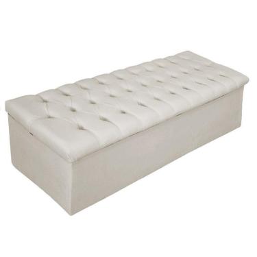 Imagem de Calçadeira Baú Estofada 160cm Queen Size Bege Adj Decor