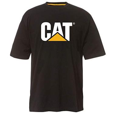 Imagem de Caterpillar Camiseta masculina de manga curta com hashtag com logotipo de gato, Diesel, XG