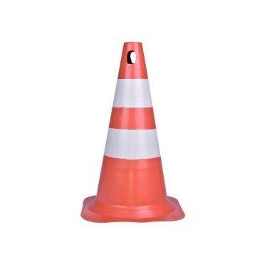 Imagem de Cone de Sinalização Laranja/ Branco 50cm 
