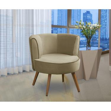 Imagem de Poltrona Para Sala Decorativa Isadora Suede Bege Madelina Decor