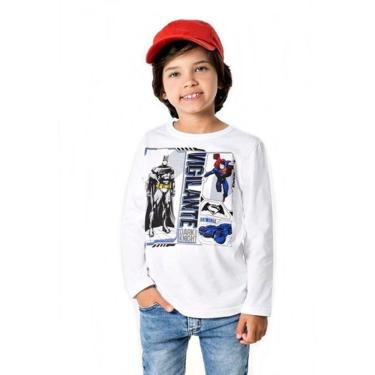 Imagem de Camiseta Manga Longa Batman Superman Nº 4 Ao 10 Oficial