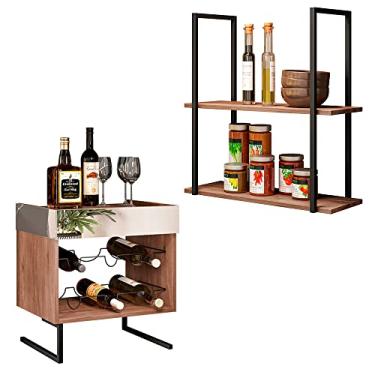 Imagem de Kit Adega e Prateleira Multiuso 60 cm Industrial Ariel Demolição - Pallazio