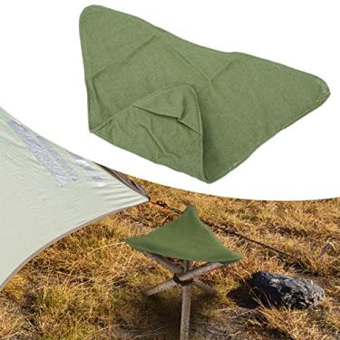 Imagem de pano de banco de acampamento dobrável portátil leve impermeável lona macia comprimento lateral mini banco de acampamento pano (36,Cadeira de pano de banco de tripé,5 cm) (verde exército)