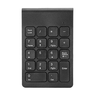 Imagem de Teclado numérico sem fio, Mini teclado numérico com receptor USB 2,4G para laptop/PC/desktop (preto)