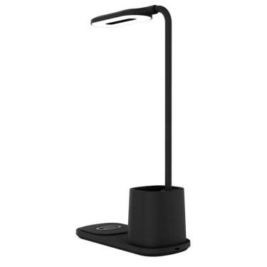 Imagem de Luminária Pulse Com Carregador Wireless 10W Preta - CB161