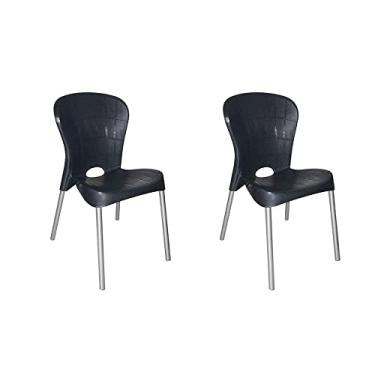 Imagem de Conjunto com 2 Cadeiras de Plástico Montes Claros Preto