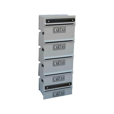 Imagem de Caixa Correio Condomínio Detrás Para Grade Cinza 5 Módulos