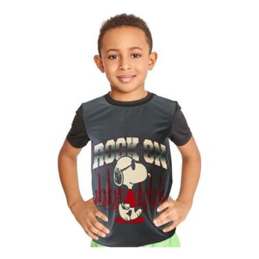 Imagem de Camiseta Infantil Roqueiro Snoopy Rock On Charlie Ref:865 - Smoke