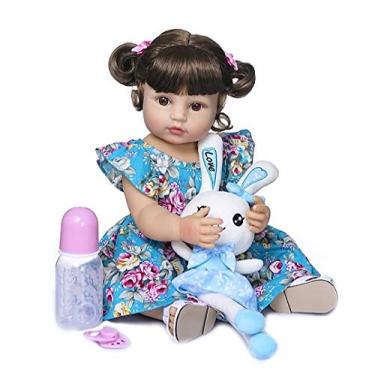 Boneca Reborn Eva Com Coelho de Pelucia Bebe Reborn Menina : :  Brinquedos e Jogos