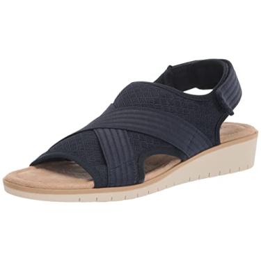 Imagem de Easy Street Sandália feminina Raeven Wedge com malha azul marinho, Malha azul-marinho, 7 Wide