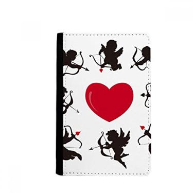 Imagem de Porta-passaporte Cupido Angel Coração Vermelho Comination Padrão Notecase Burse Capa Carteira Cartão Bolsa, Multicolor