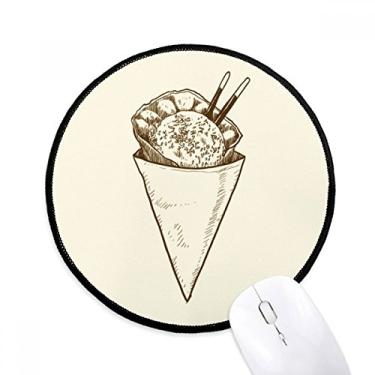 Imagem de DIYthinker Pauzinhos Sésamo Cone Ice Cream Mouse Pad Desktop Escritório Tapete Redondo para Computador