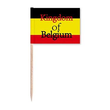Imagem de Marcador de palito de dente com texto de representação da Bélgica de país desenvolvido para decoração de festa