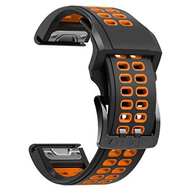 Imagem de HAZELS Pulseiras de pulseira de relógio inteligente para Garmin Fenix 7X, Fenix 6X, 3hr, Fenix 5X, Descent MK2, Enduro, Tactix Delta Pulseira de liberação de ajuste rápido pulseira esportiva 26mm Correa (Cor: fivela dupla D, Si