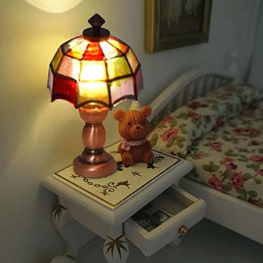 Imagem de Miniatura para casa de bonecas 1:12 mini colorida redonda semitransparente em forma de guarda-chuva