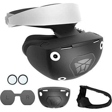 Imagem de Capa protetora de silicone TwiHill para capacete PS VR2, pele de lente protetora compatível com óculos PS VR 2, fácil de instalar, corte preciso, anti-riscos