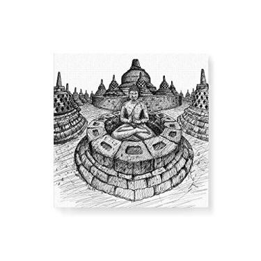 Imagem de Arte Maníacos Quadro Decorativo em Tela Canvas Budismo Linhas - 50x50cm