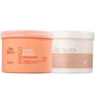 Imagem de Kit Máscara Fusion Intense Repair 500ml + Máscara Enrich 500ml Wella