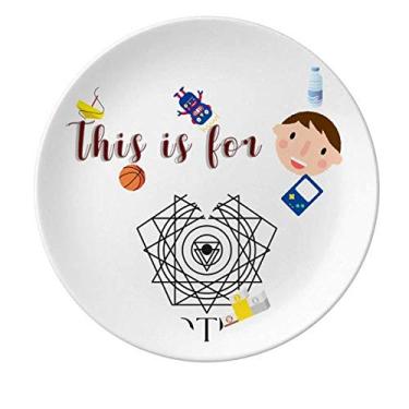 Imagem de Prato de porcelana triangular, sobreposição em torno de pentágono, jantar, redondo, prato, menino, homem