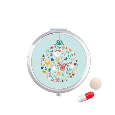 Imagem de Porta-comprimidos, porta-comprimidos, porta-malas, caixa de armazenamento de medicamentos com círculo Merry Christmas