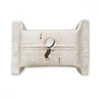 Imagem de Bolsa de linho de algodão com estampa de cartas de baralho Spade J