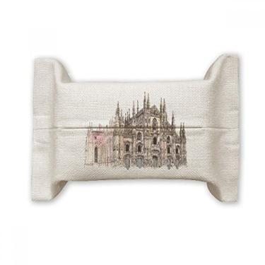Imagem de Bolsa de linho de algodão para lenços faciais Catedral de Milão na Itália