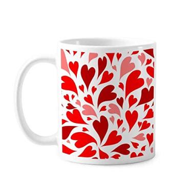 Imagem de Corações rosa vermelho amor dia dos namorados caneca cerâmica café porcelana louça