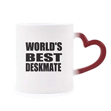 Imagem de World's Best Deskmate Caneca sensível ao calor estação de formatura copo de grés que muda de cor vermelha
