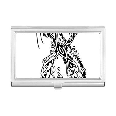 Imagem de Porta-cartões de visita com retrato abstrato de dragão chinês