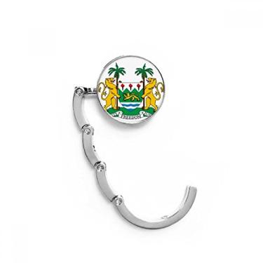 Imagem de Gancho de mesa com emblema nacional da África da Serra Leoa, gancho dobrável decorativo