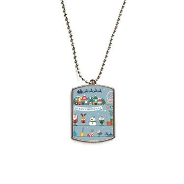 Imagem de DIYthinker Colar de aço inoxidável com pingente de identificação de cachorro com pingente de boneco de neve