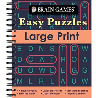 Imagem de Brain Games - Easy Puzzles - Large Print: 4-Square Sudoku, Quick Crosswords, Easy Word Searches, Fill in the Blank, Guess the Word, Simple Scrambles, and More!