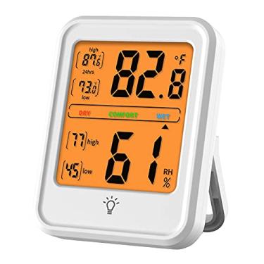 Imagem de Eastdall Higrômetro digital medidor de temperatura e umidade interna Medidor de monitor com display LCD para quarto de casa e escritório com efeito de estufa